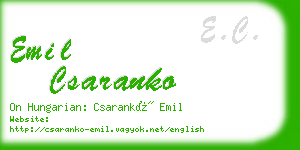 emil csaranko business card